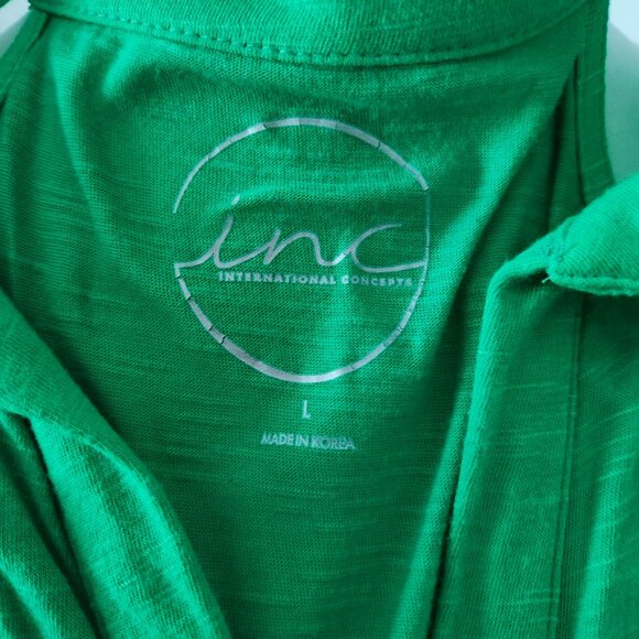 INC International Concepts front button ruched women's sleeveless shirt - Picture 4 of 6